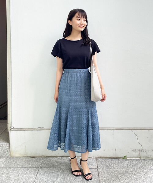 index（インデックス）の「◆50/-SUPIMAコットンフリルスリーブトップス【WEB限定カラー・サイズ】（Tシャツ/カットソー・レディース・ブラック/ホワイト系その他3/ブルー/ライトグレー系7・38/40/36/42）」の19枚目の写真