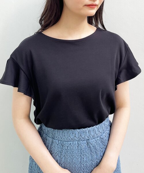 index（インデックス）の「◆50/-SUPIMAコットンフリルスリーブトップス【WEB限定カラー・サイズ】（Tシャツ/カットソー・レディース・ブラック/ホワイト系その他3/ブルー/ライトグレー系7・38/40/36/42）」の22枚目の写真