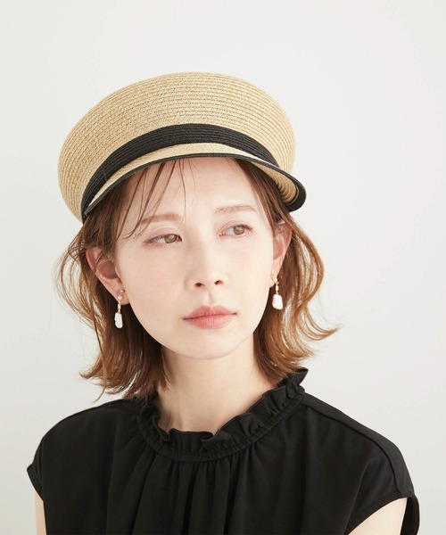 ROPE' PICNIC(ロペピクニック)の「ウォッシャブルコンビカラーブレードキャスケット(キャスケット・レディース・ブラック/ベージュ・FREE)」の5枚目の写真