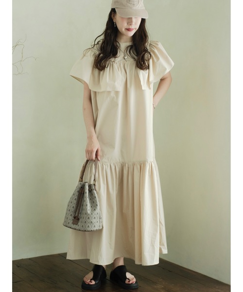 JUMELLE(ジュメロ)の「フリルボリュームワンピース(ワンピース・レディース・ベージュ・FREE)」の1枚目の写真