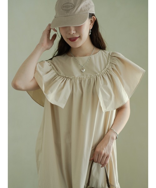 JUMELLE(ジュメロ)の「フリルボリュームワンピース(ワンピース・レディース・ベージュ・FREE)」の15枚目の写真