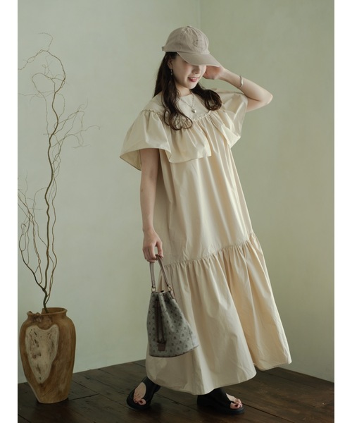 【ハルミヒヤマ】ボリューム袖フリルワンピース【HARUMI HIYAMA】 jumelle（ジュメロ）の「フリルボリュームワンピース