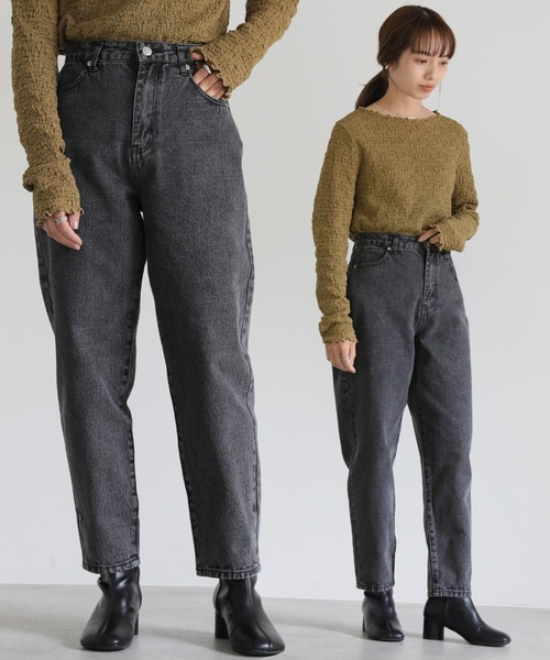 select MOCA(セレクトモカ)の「カーブシルエットデニムパンツ(デニムパンツ・レディース・ブラック/オフホワイト/ブルー・SMALL/MEDIUM)」の2枚目の写真