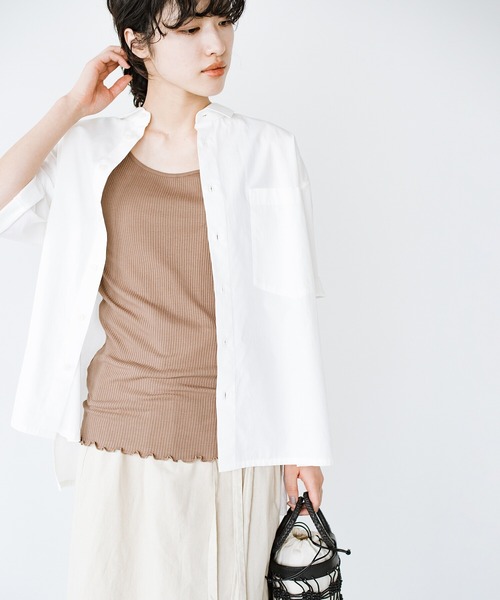 haco!(ハコ)の「「1枚では心もとないトップスを着るときインに何着たらいいの?」をサクッと解決 後ろ前着られて大活躍!やわらかリブの2WAYタンクトップ stylist for haco!(タンクトップ・レディース・オフホワイト/ライトブラウン・SMALL/MEDIUM/LARGE/X-LARGE)」の21枚目の写真