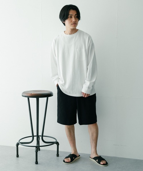 ITEMS URBANRESEARCH(アイテムズ アーバンリサーチ)の「コットンchino ワイドショートパンツ(その他パンツ・メンズ・ブラック/ベージュ/グレー・MEDIUM/LARGE)」の5枚目の写真