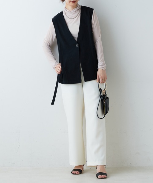 natural couture(ナチュラルクチュール)の「サイドスリットノーカラージレ(その他アウター・レディース・ブラック/ベージュ/オフホワイト・FREE)」の11枚目の写真