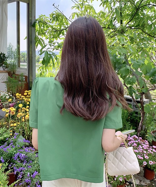 LOPASS（ロパス）の「半袖ジャケット（テーラードジャケット・レディース・ブラック/ピンク/グリーン/アイボリー・M）」の12枚目の写真