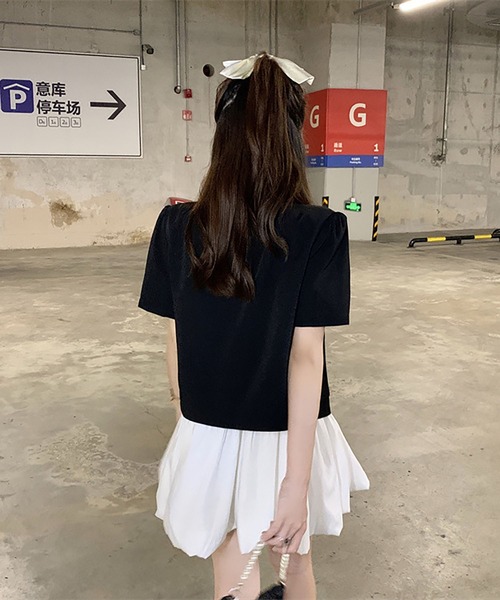 LOPASS（ロパス）の「半袖ジャケット（テーラードジャケット・レディース・ブラック/ピンク/グリーン/アイボリー・M）」の6枚目の写真