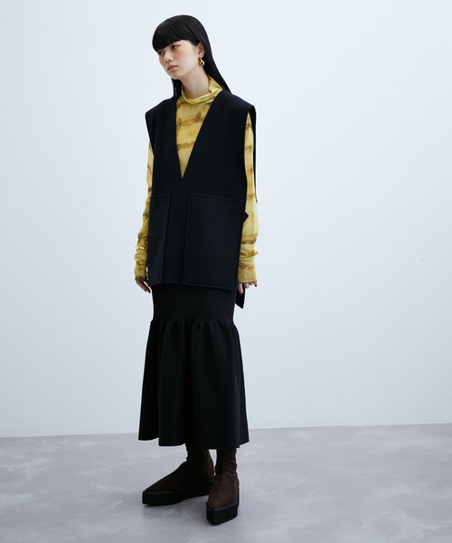 ADAM ET ROPE'（アダムエロペ）の「Super140'sリバージレ（その他アウター・レディース・ブラック/キャメル・FREE）」の3枚目の写真