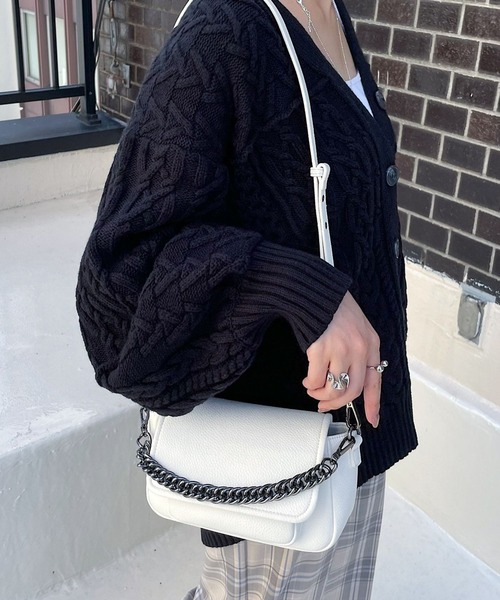 PAGEBOY（ページボーイ）の「ビンテージチェーンBAG（ショルダーバッグ・レディース・ブラック/オフホワイト・FREE）」の21枚目の写真