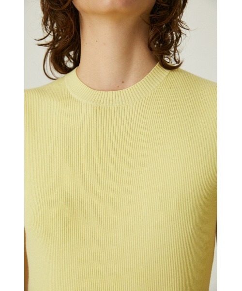 RIM ARK/ニット・セーター(厚手)/FREE/ウール/YLW/無地 RIM.ARK（リムアーク）の「Sheer rib knit tops（ニット