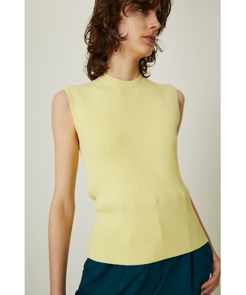 RIM.ARK◆ニット・セーター(薄手)/FREE/--/GRN/無地/460GSS80-0010 RIM.ARK(リムアーク)｜Hook slim knit tops/ニット/ブラック の