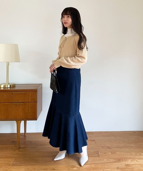 EPIMI E'PIMMY（エピミエピミー）の「マルチウェイリボンリブショートカーディガン（カーディガン/ボレロ・レディース・ブラック/ベージュ/ブラウン/オフホワイト・MEDIUM）」の10枚目の写真