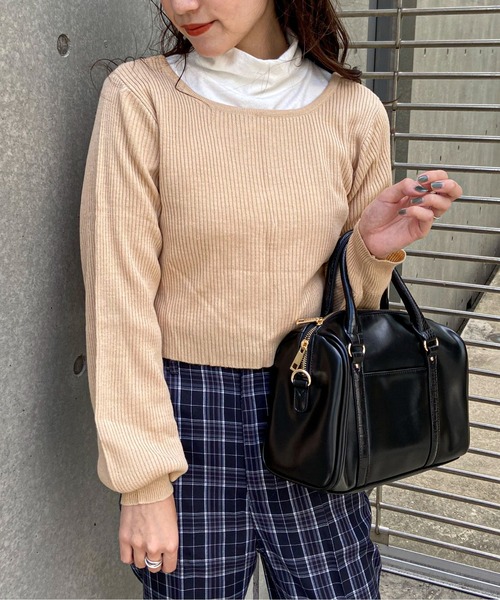 EPIMI E'PIMMY（エピミエピミー）の「マルチウェイリボンリブショートカーディガン（カーディガン/ボレロ・レディース・ブラック/ベージュ/ブラウン/オフホワイト・MEDIUM）」の12枚目の写真