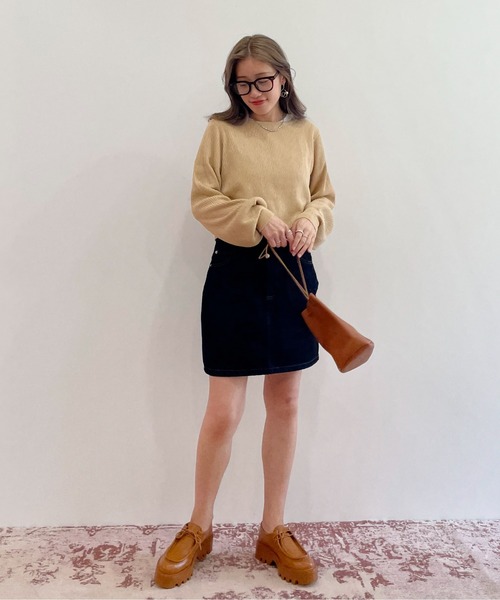 EPIMI E'PIMMY（エピミエピミー）の「マルチウェイリボンリブショートカーディガン（カーディガン/ボレロ・レディース・ブラック/ベージュ/ブラウン/オフホワイト・MEDIUM）」の9枚目の写真