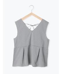 ehka sopo | 単色チェックノースリーブブラウス（セットアップ可）(シャツ/ブラウス)