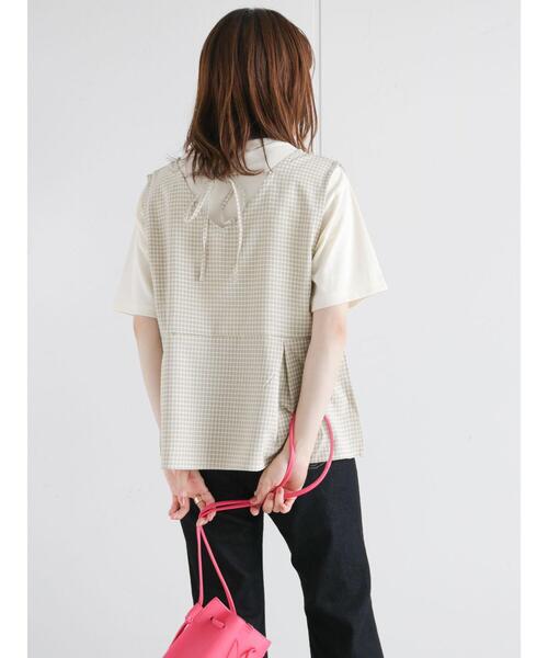 ehka sopo（エヘカソポ）の「◎単色チェックノースリーブブラウス(セットアップ可)（シャツ/ブラウス・レディース・グリーン/ベージュ/ブラック・ﾌﾘ-）」の15枚目の写真