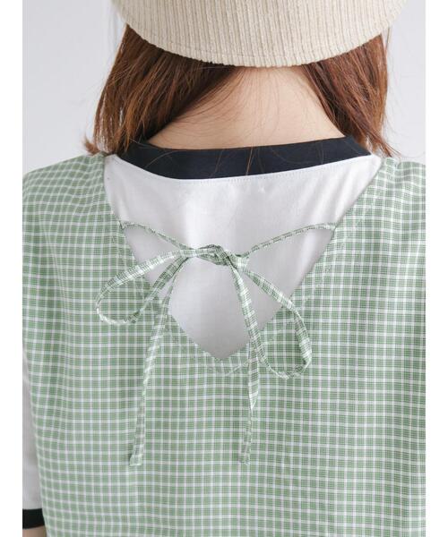 ehka sopo（エヘカソポ）の「◎単色チェックノースリーブブラウス(セットアップ可)（シャツ/ブラウス・レディース・グリーン/ベージュ/ブラック・ﾌﾘ-）」の21枚目の写真