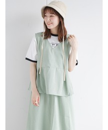 ehka sopo | ◎単色チェックノースリーブブラウス(セットアップ可)(シャツ/ブラウス)