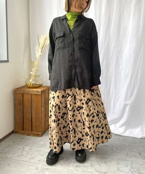 ＪＵＧＬＡＮＳ（ユグランス）の「☆ マストハブアイテム。シアBIGーシャツ　341003（シャツ/ブラウス・レディース・オレンジ/グリーン/ブラック/ベージュ/ピンク/グレー系その他/ブルー・FREE）」の11枚目の写真