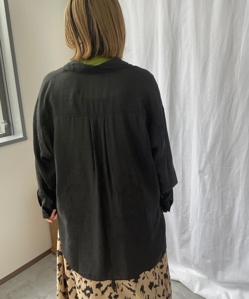 ＪＵＧＬＡＮＳ（ユグランス）の「☆ マストハブアイテム。シアBIGーシャツ　341003（シャツ/ブラウス・レディース・オレンジ/グリーン/ブラック/ベージュ/ピンク/グレー系その他/ブルー・FREE）」の12枚目の写真