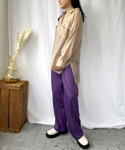 ＪＵＧＬＡＮＳ（ユグランス）の「☆ マストハブアイテム。シアBIGーシャツ　341003（シャツ/ブラウス・レディース・オレンジ/グリーン/ブラック/ベージュ/ピンク/グレー系その他/ブルー・FREE）」の22枚目の写真