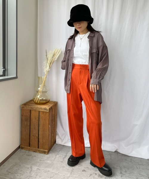 ＪＵＧＬＡＮＳ（ユグランス）の「☆ マストハブアイテム。シアBIGーシャツ　341003（シャツ/ブラウス・レディース・オレンジ/グリーン/ブラック/ベージュ/ピンク/グレー系その他/ブルー・FREE）」の18枚目の写真