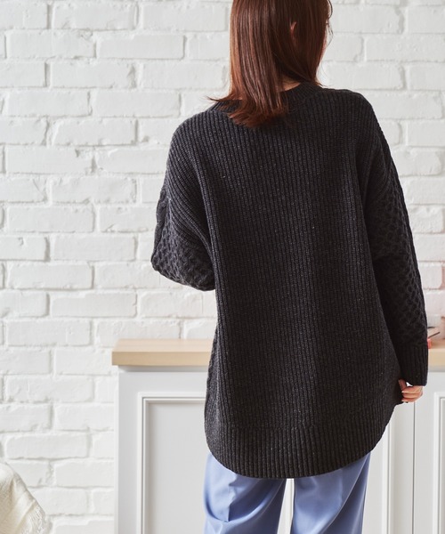 acro（アクロ）の「ケーブルニット/AC1458（ニット/セーター・レディース・ブラック/ブラウン/アイボリー/グリーン/グレー/オレンジ・ﾌﾘ-）」の20枚目の写真