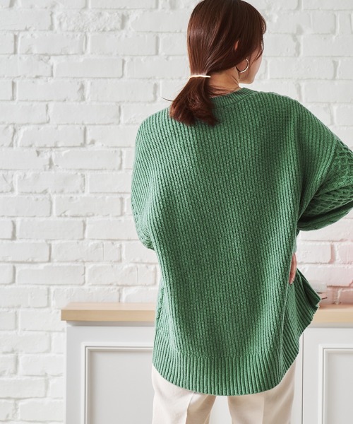 acro（アクロ）の「ケーブルニット/AC1458（ニット/セーター・レディース・ブラック/ブラウン/アイボリー/グリーン/グレー/オレンジ・ﾌﾘ-）」の21枚目の写真