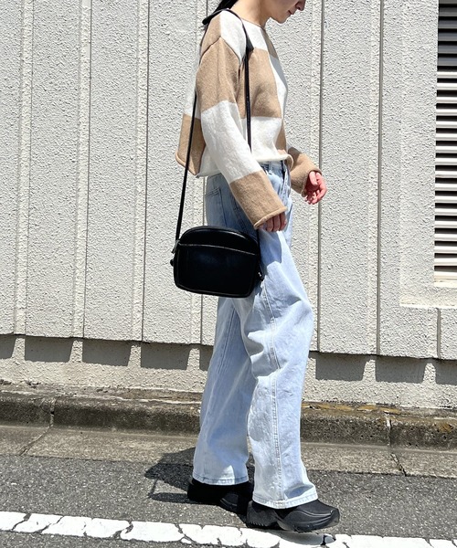 Jewelobe(ジュエローブ)の「ワイドチェッカーショートニットプルオーバー(ニット/セーター・レディース・ブラック/ベージュ/グリーン・FREE)」の15枚目の写真