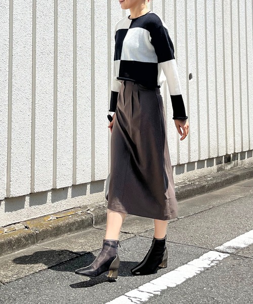 Jewelobe(ジュエローブ)の「ワイドチェッカーショートニットプルオーバー(ニット/セーター・レディース・ブラック/ベージュ/グリーン・FREE)」の20枚目の写真