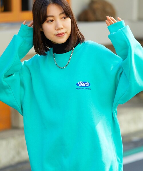 BEN DAVIS（ベンデイビス）の「【BEN DAVIS/ベンデイビス】別注オーバールワッペン刺繍クルーネックスウェット/裏起毛/ユニセックス（スウェット・メンズ・チャコールグレー/ライトグレー/グリーン/ブルー/イエロー・SMALL/MEDIUM/LARGE/X-LARGE）」の13枚目の写真