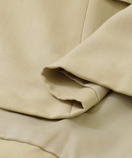 ORGUE ノーカラージャケット ベージュ ダブルクロス ノーラペル ジャケット ウォッシャブル ストレッチ（ノー