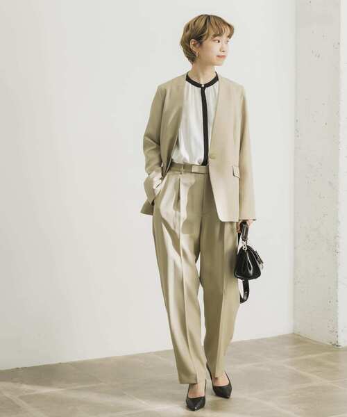 URBAN RESEARCH（アーバンリサーチ）の「ノーカラージャケット（ノーカラージャケット・レディース・ベージュ/ネイビー・38/36）」の20枚目の写真