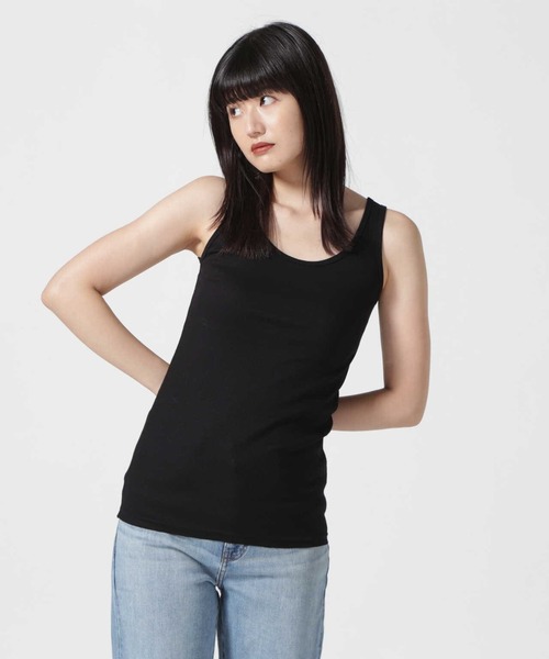 DROIT BELLO（ドロイトベロ）の「DROIT BELLO（ドロイトベロ）NEW テレコタンクトップ（タンクトップ・レディース・チャコール/ホワイト/ブラック・F）」の7枚目の写真