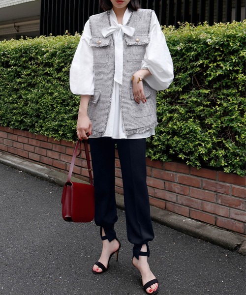 ELFRANK(エルフランク)の「ダンボールニットフロントスリットジョガーパンツ(その他パンツ・レディース・カーキ/オフホワイト/グレー/ブラック・FREE)」の7枚目の写真