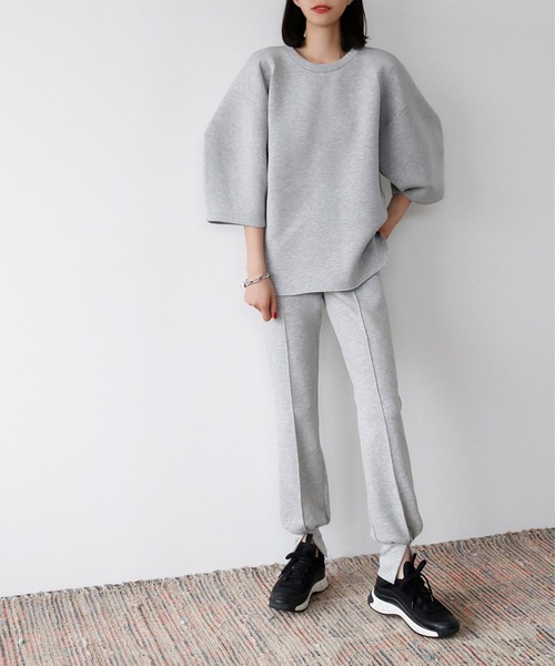 ELFRANK(エルフランク)の「ダンボールニットフロントスリットジョガーパンツ(その他パンツ・レディース・カーキ/オフホワイト/グレー/ブラック・FREE)」の13枚目の写真