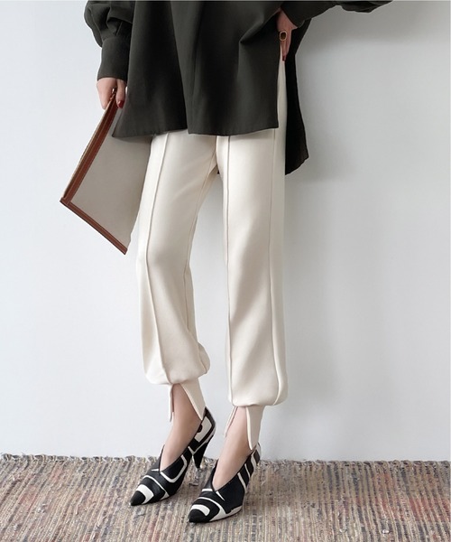 ELFRANK(エルフランク)の「ダンボールニットフロントスリットジョガーパンツ(その他パンツ・レディース・カーキ/オフホワイト/グレー/ブラック・FREE)」の18枚目の写真