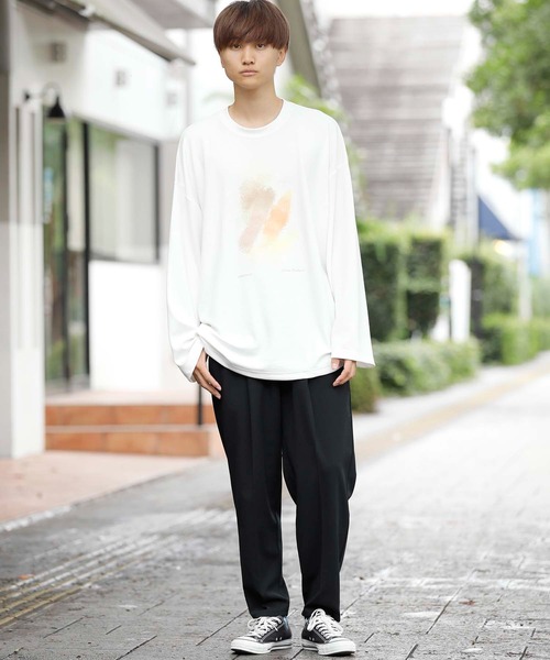 Beno(ビーノ)の「ストレッチダンボール アートグラフィック ロンTEE(Tシャツ/カットソー・メンズ・ブラック/ホワイト/ライトグレー・M/L)」の16枚目の写真