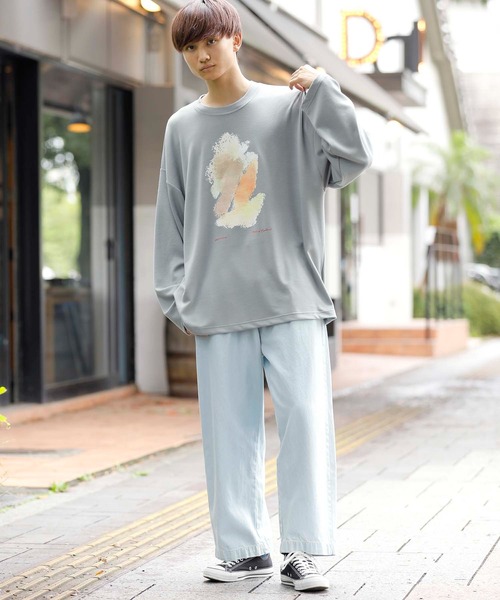 Beno(ビーノ)の「ストレッチダンボール アートグラフィック ロンTEE(Tシャツ/カットソー・メンズ・ブラック/ホワイト/ライトグレー・M/L)」の20枚目の写真