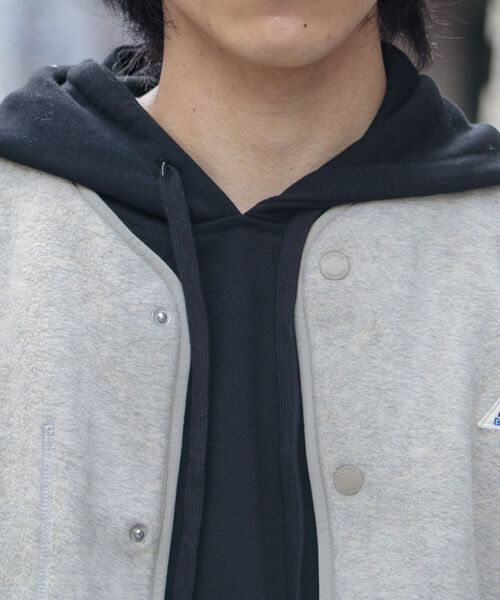 GEVACO（ゲバコ）の「【GEVACO/ゲバコ】メランジノーカラー フリースカーディガン（カーディガン/ボレロ・メンズ・チャコールグレー/カーキ/アイボリー/グレー・S/M/L）」の6枚目の写真