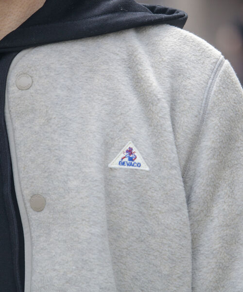 GEVACO（ゲバコ）の「【GEVACO/ゲバコ】メランジノーカラー フリースカーディガン（カーディガン/ボレロ・メンズ・チャコールグレー/カーキ/アイボリー/グレー・S/M/L）」の7枚目の写真
