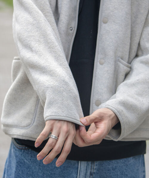 GEVACO（ゲバコ）の「【GEVACO/ゲバコ】メランジノーカラー フリースカーディガン（カーディガン/ボレロ・メンズ・チャコールグレー/カーキ/アイボリー/グレー・S/M/L）」の8枚目の写真