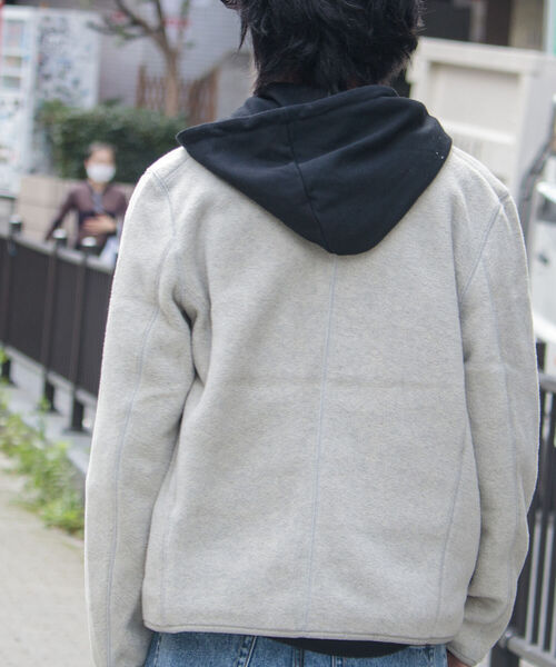 GEVACO（ゲバコ）の「【GEVACO/ゲバコ】メランジノーカラー フリースカーディガン（カーディガン/ボレロ・メンズ・チャコールグレー/カーキ/アイボリー/グレー・S/M/L）」の12枚目の写真