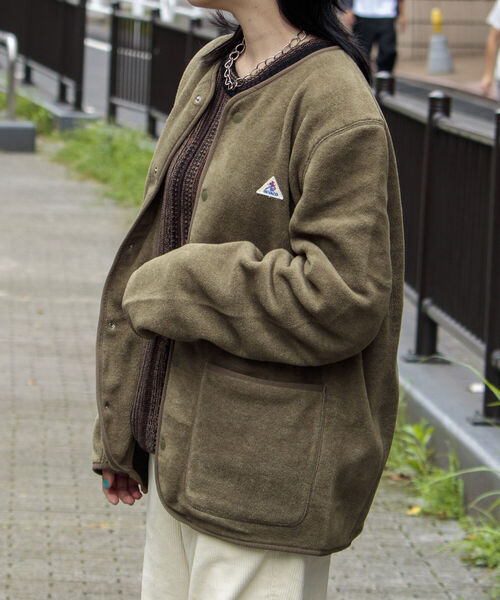 GEVACO（ゲバコ）の「【GEVACO/ゲバコ】メランジノーカラー フリースカーディガン（カーディガン/ボレロ・メンズ・チャコールグレー/カーキ/アイボリー/グレー・S/M/L）」の16枚目の写真