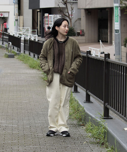 GEVACO（ゲバコ）の「【GEVACO/ゲバコ】メランジノーカラー フリースカーディガン（カーディガン/ボレロ・メンズ・チャコールグレー/カーキ/アイボリー/グレー・S/M/L）」の19枚目の写真