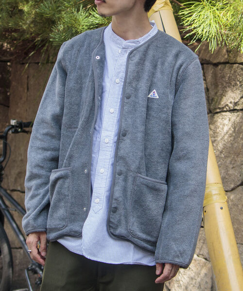 GEVACO（ゲバコ）の「【GEVACO/ゲバコ】メランジノーカラー フリースカーディガン（カーディガン/ボレロ・メンズ・チャコールグレー/カーキ/アイボリー/グレー・S/M/L）」の21枚目の写真