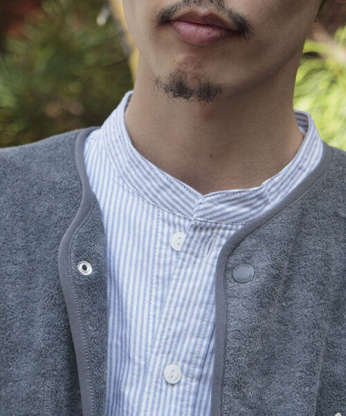 GEVACO（ゲバコ）の「【GEVACO/ゲバコ】メランジノーカラー フリースカーディガン（カーディガン/ボレロ・メンズ・チャコールグレー/カーキ/アイボリー/グレー・S/M/L）」の22枚目の写真