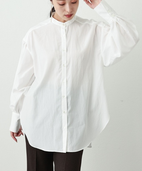 OUVRAGE CLASSE（ウヴラージュクラス）の「コットンギャザースリーブブラウス（シャツ/ブラウス・レディース・ホワイト/グレイッシュベージュ・FREE）」の9枚目の写真
