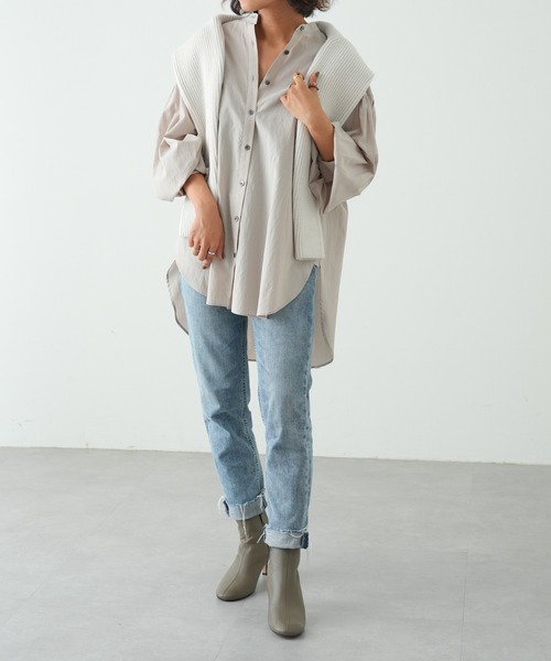 OUVRAGE CLASSE（ウヴラージュクラス）の「コットンギャザースリーブブラウス（シャツ/ブラウス・レディース・ホワイト/グレイッシュベージュ・FREE）」の21枚目の写真